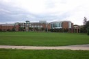 22 * Now we journey up onto the Penn State campus.  This is the HUB, our student union building.  This lawn has been used over the years for innumerable games of Ultimate Frisbee! * 612 x 408 * (23KB)